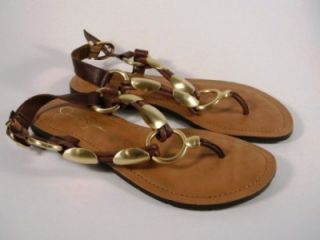 Jessica Simpson Jevera Brown Leather Sandals Shoes New Size 7 5 8 Free