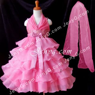 SB01 Flower Girl Pageant Formal Communions Party Gowns Dress Fuchsia 2