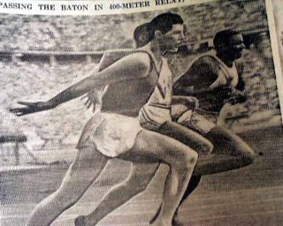 1936 Newspaper JESSE OWENS Negro Sprinter Achievements vs. Adolph