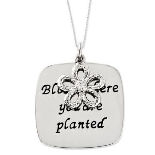  Where You Are Planted Silver Pendant Message Silver Jewelry