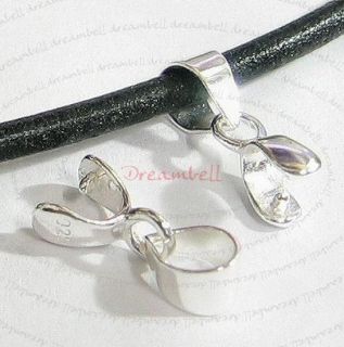1x Sterling Silver Bail Pendant Clasp Pinch in Connector Slide L