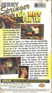 VHS Jerry Springer Too Hot for TV Uncensored