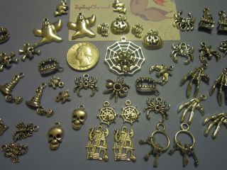 USA New Huge 62PCLOT Various Halloween Gothic Charms Skulls Wine