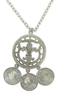 Vintage Fleur de Lis Egypt Chandelier Pendant Necklace