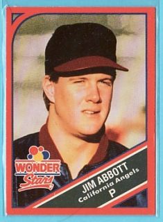 Jim Abbott 1990 Wonder Stars Insert Card 3 Angels