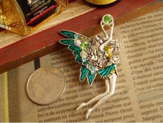  Jewelry Retro Rhinestone Angel Wings Girl Color Pin Brooch
