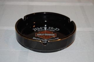 Black Ceramic Ashtray Harley Davidson Florida Nice Gift