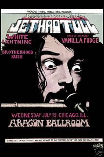 Jethro Tull Aragon Ballroom Concert Poster 1970