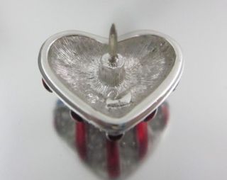 New Swarovski American Flag Heart Crystal Tack Pins