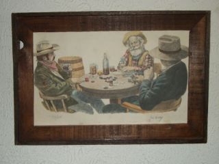 RARE Hand Colored Jim Daly Lithographic Print 217 s N