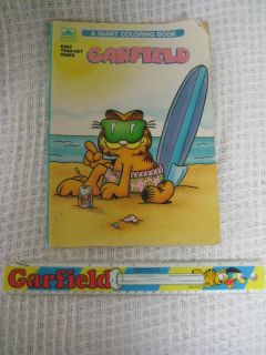 Vintage Garfield Jim Davis Coloring Book Ruler 1978