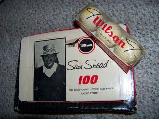 Vintage Box of Wilson Sam Snead Golf Balls 1 Unopened Sleeve