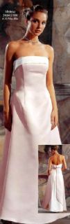 Jessica McClintock Rose Ivory Satin Gown Size 8