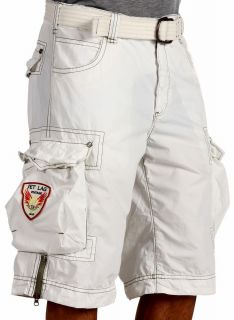 Jet Lag Mens Cargo Shorts LCY White with Removable Belt New 1219