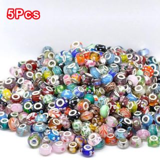 New Sale 5 50 100pcs Murano Glass Charm Spacer Beads Loose Finds Fit