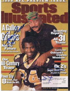 Jim Brown Ricky Williams Combo Signed Sports Illustrated s I Browns
