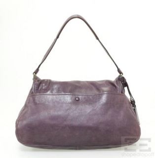 Jil Sander Purple Leather Flap Front Shoulder Bag