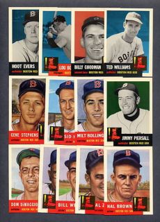 1953 Topps Reprint Archives Boston Red Sox Team Set