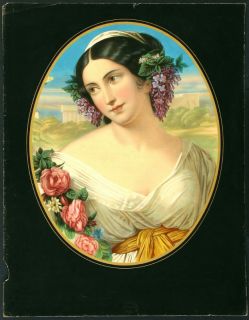 Constant Joseph Brochart 19th C Antique French Lithograph Roses Et