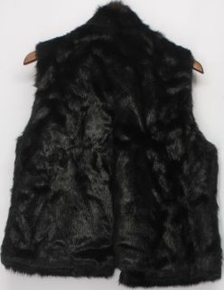 Joan Rivers Sz L Luxe Faux Fur Vest Faux Mink Black NEW 2nd QQ17 500