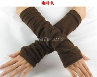 JJ Chic Lady Fingerless Half Finger Gloves Long Arm Velvet 5Colors