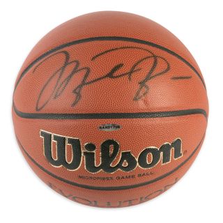 Michael Jordan Signed Basketball   Wilson Evolution   Mounted Memories