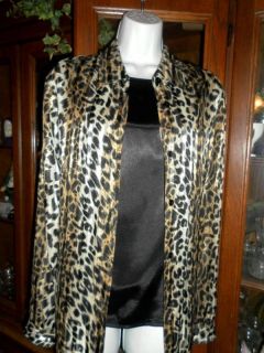 Joanna Beautiful Dressy Leopard Blouse Cami Twin Sz L