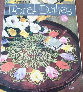 Clarks J P Coats Book No 268 Crochet Floral Doilies Patterns Vintage