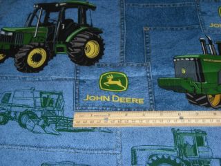 Yards John Deere Tractor Denim Patch CP23487 on Blue Quilt 100%