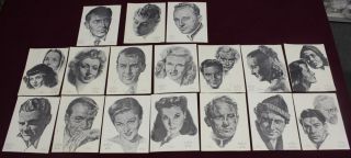 6621) Volpe Charcoal Portrait 17 Prints Actor Actress Picture Academy
