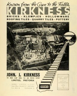 1939 Ad John Kirkness Plant Brick Roofing Tile Quarry Pottery