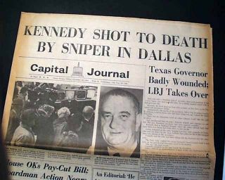 JOHN F. KENNEDY Early 1st Rpt. JFK Assassination Murder 1963 Salem OR