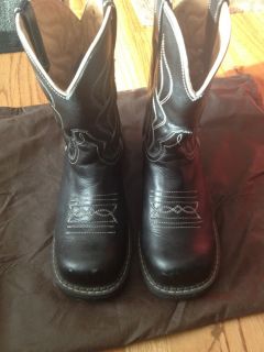 JOHN FLUEVOG Womens Black Leather Cowboy boots size 10.5 fits 10. Fun