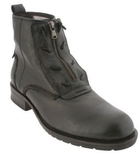 NIB John Varvatos Dark Brown Leather Gibbons Center Zip Boots Mens 11