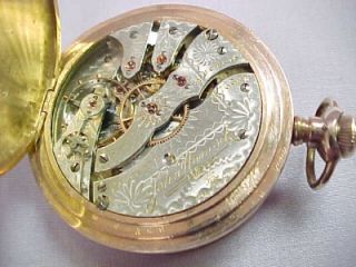 1904 Hampden John Hancock Gold Filled 12S 21 J Pocket Watch  