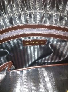 New Authentic St John Knit Beige $750 Linen Leather Logo Purse Handbag Tote  