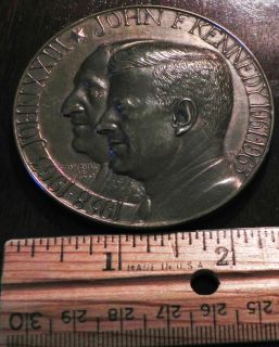 John F Kennedy Pope John XXIII 1963 Memorial Medal Medallic Art Co NY  