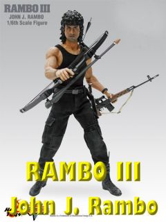 Hot Toys 12" Masterpiece Rambo III John J Rambo 1 6 Action Figure Send EMS  