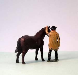 Vintage Lead Farm BROWN HUNTER HORSE vgc F G Taylor and Britains 1940s 1950s  