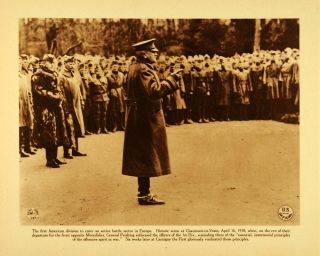 1920 Rotogravure WWI First Division Military General John Pershing Montdidier  