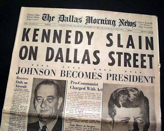 Best 1963 John F Kennedy JFK Assassination RARE Dallas TX Texas Old Newspaper  