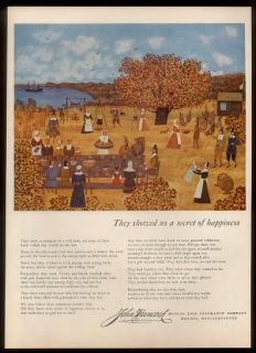 1951 Doris Lee Thanksgiving art John Hancock life insurance print ad  