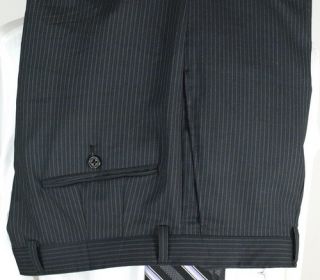 Hickey Freeman Beacon 2 Button Black Multi Stripe Suit $1495  