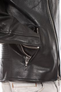 John Richmond Man Biker Leather Jacket BLACK Fashion Show Sample Italy MADE 50  