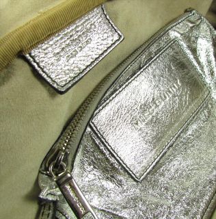 Dolce Gabbana "Miss Bunny" Top Handle Satchel Hand Bag Leather Silber  