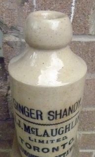 RARE J J McLaughlin Ginger Shandy Toronto Edmonton Ottawa Ginger Beer Bottle  