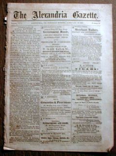 1865 VA Civil War Newspaper John Singleton Mosby Attacks Williamsburg Virginia  