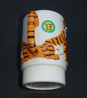 Ringling Bros and Barnum Bailey Circus 3 D Tiger 1988 Souvenir Mug Cup  
