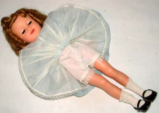 1950s IDEAL 18 FLIRTY EYES SHIRLEY TEMPLE DOLL w NICE CURLS TAGGED OUTFIT  