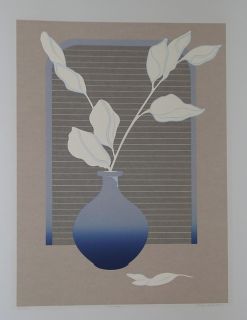 Lee White Still Life Floral Minimalist Lithograph  